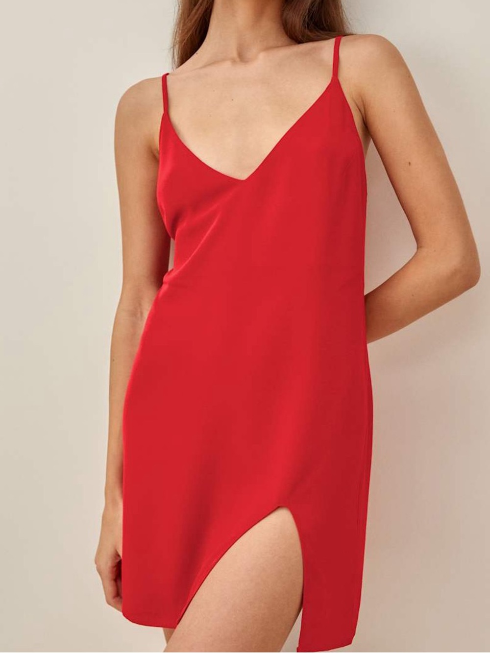 Reformation Marlowe Dress Cherry Red Mini Sleeveless Slip Sexy Date Night M
